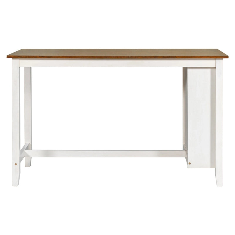 Ensemble de salle à manger rustique 5 pièces avec table de bar en bois et 4 chaises