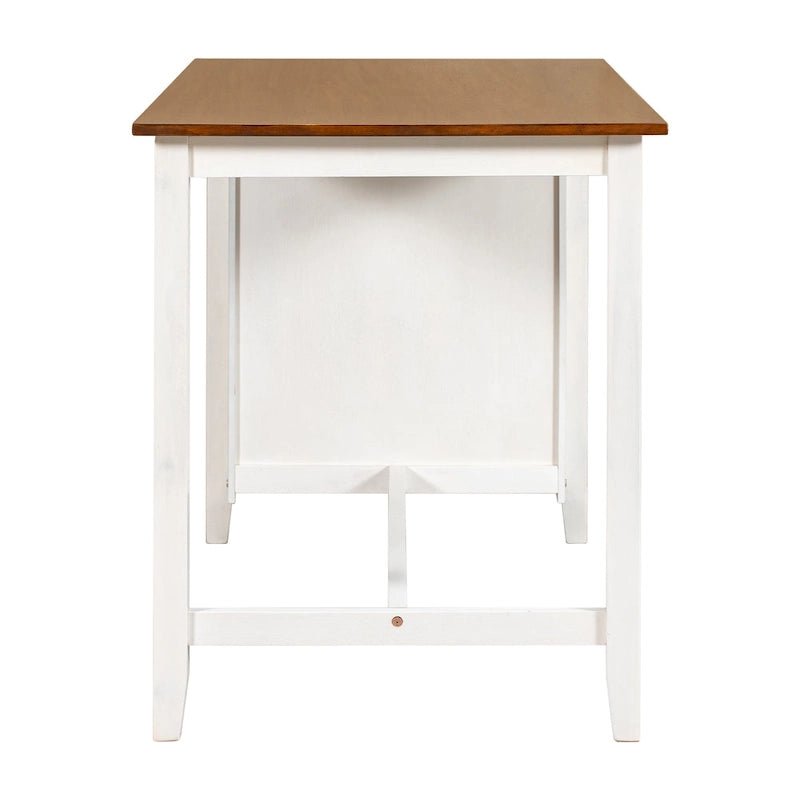 Ensemble de salle à manger rustique 5 pièces avec table de bar en bois et 4 chaises