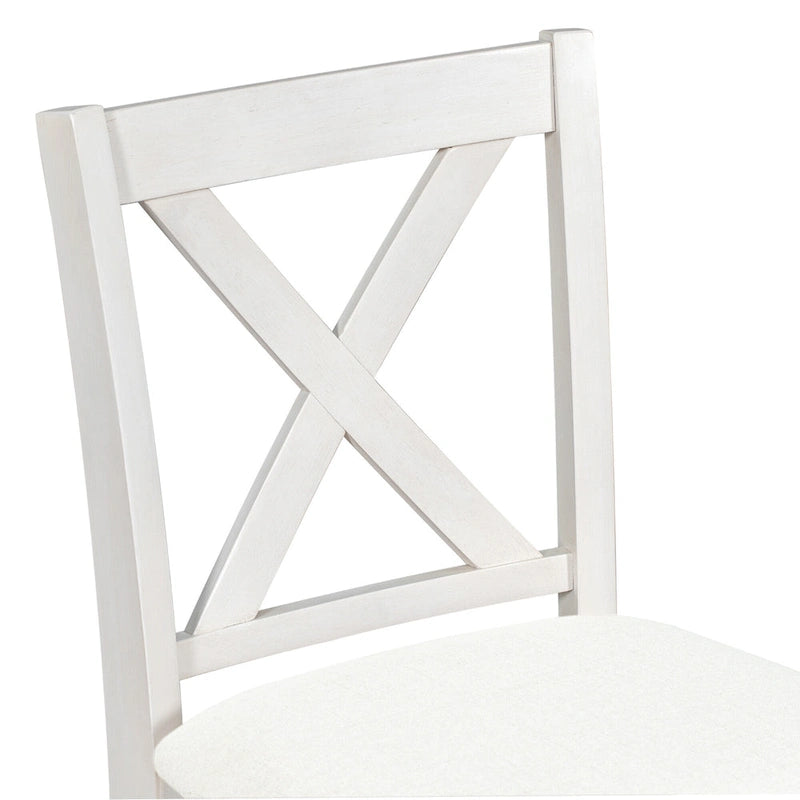 Ensemble de salle à manger rustique 5 pièces avec table de bar en bois et 4 chaises
