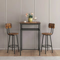 Ensemble de salle à manger moderne 3 pièces avec table carrée, séparation et 2 tabourets de bar