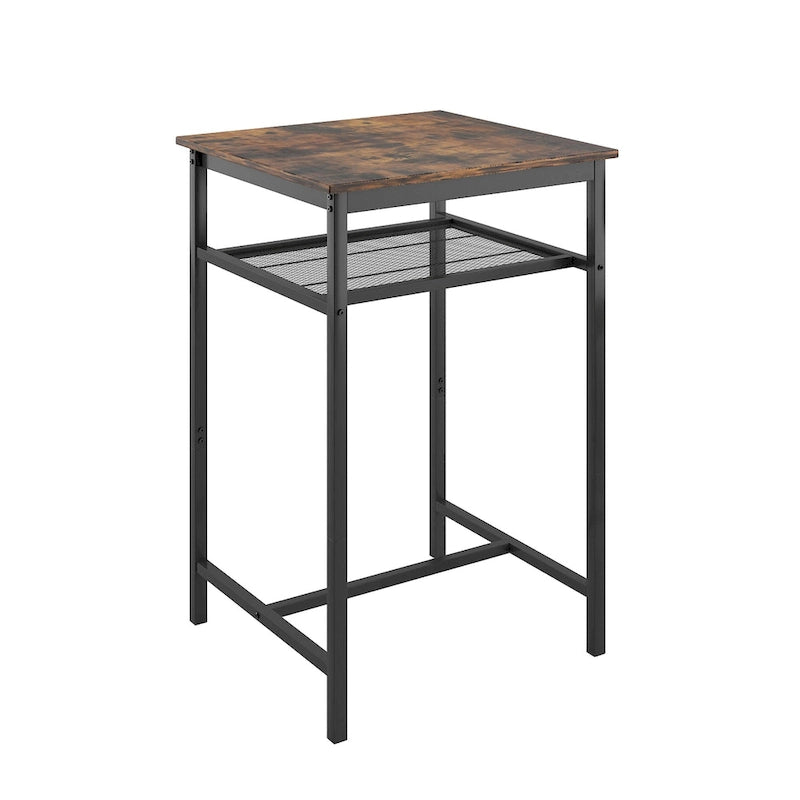 Ensemble de salle à manger moderne 3 pièces avec table carrée, séparation et 2 tabourets de bar