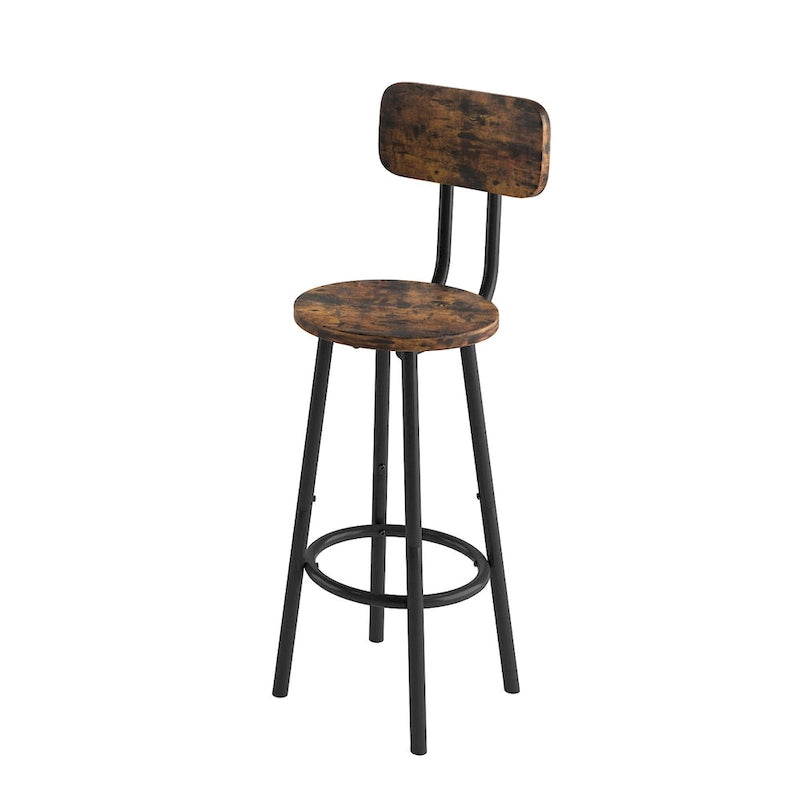 Ensemble de salle à manger moderne 3 pièces avec table carrée, séparation et 2 tabourets de bar