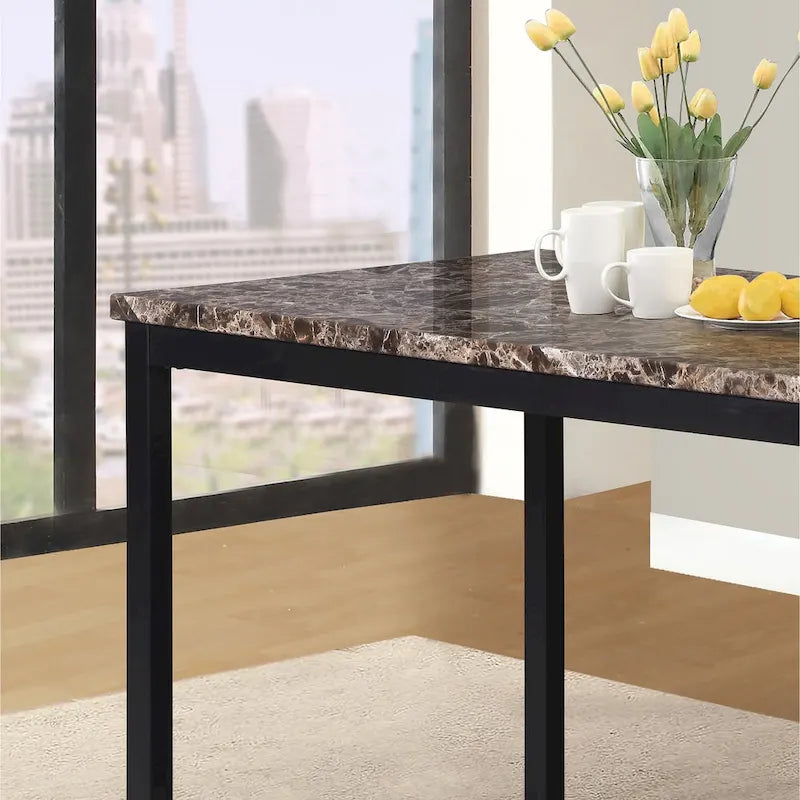 Ensemble de salle à manger 5 pièces de style moderne avec table rectangulaire et 4 chaises hautes rembourrées