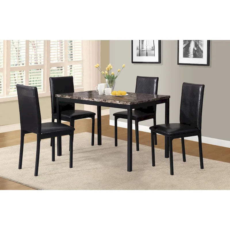 Ensemble de salle à manger 5 pièces de style moderne avec table rectangulaire et 4 chaises hautes rembourrées