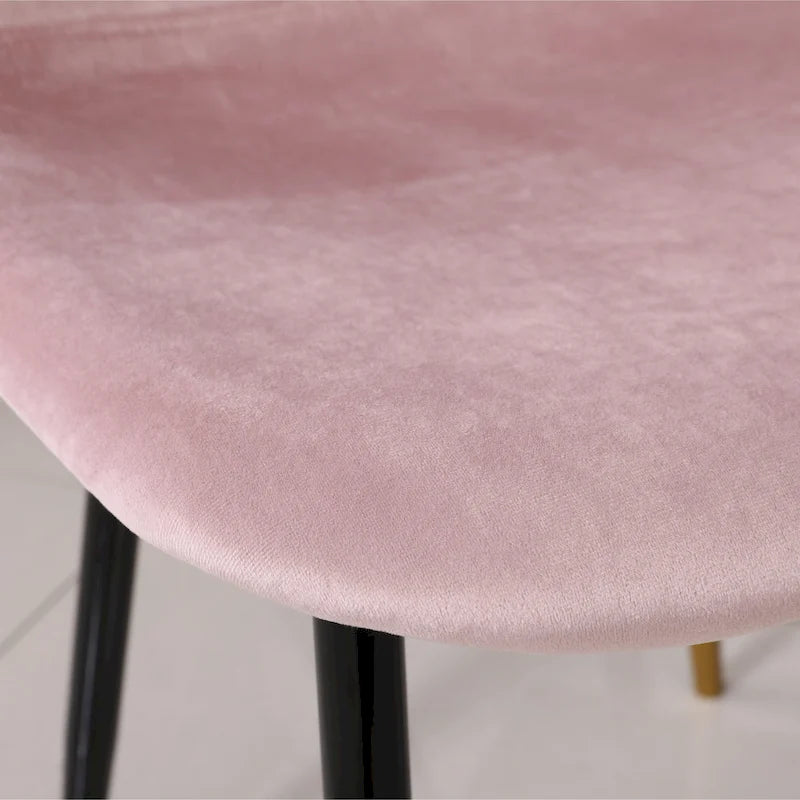 Ensemble de salle à manger 5 pièces de style moderne avec table ronde et 4 chaises rembourrées en velours