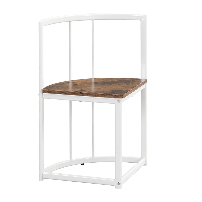 Ensemble de salle à manger moderne 7 pièces avec table demi-ronde et 6 chaises à structure métallique