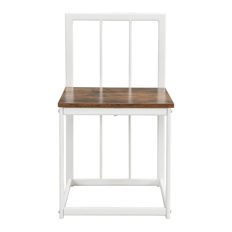 Ensemble de salle à manger moderne 7 pièces avec table demi-ronde et 6 chaises à structure métallique
