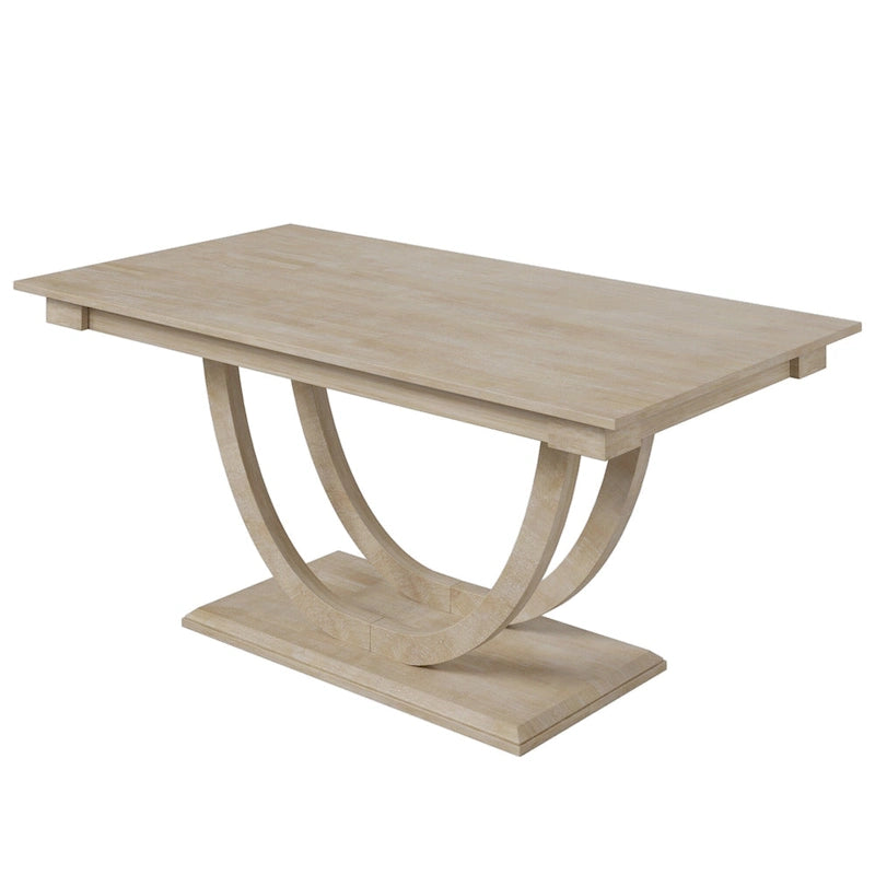 Ensemble de salle à manger 6 pièces en bois avec table rectangulaire et 4 chaises