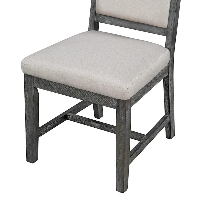 Ensemble de salle à manger 5 pièces en bois noir avec table ronde extensible et 4 chaises