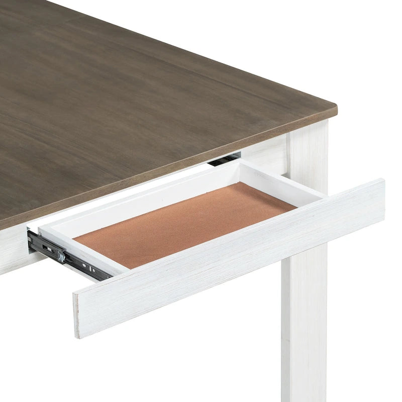 Ensemble de salle à manger 7 pièces en bois avec 6 chaises et table extensible