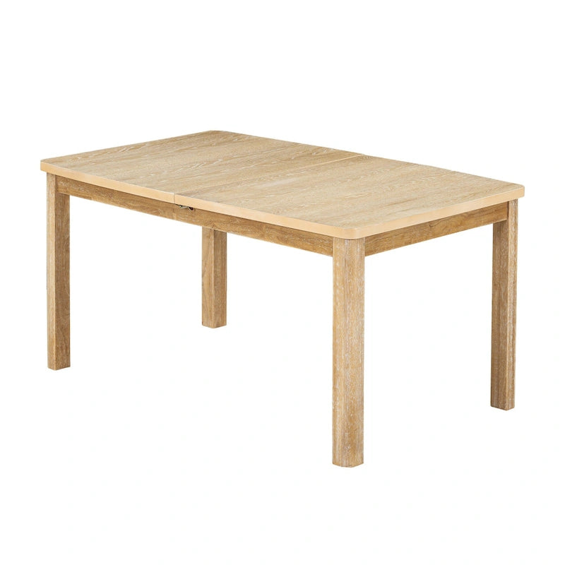 Ensemble de salle à manger en bois 7 pièces avec table extensible, 6 chaises sans accoudoirs et 2 fauteuils