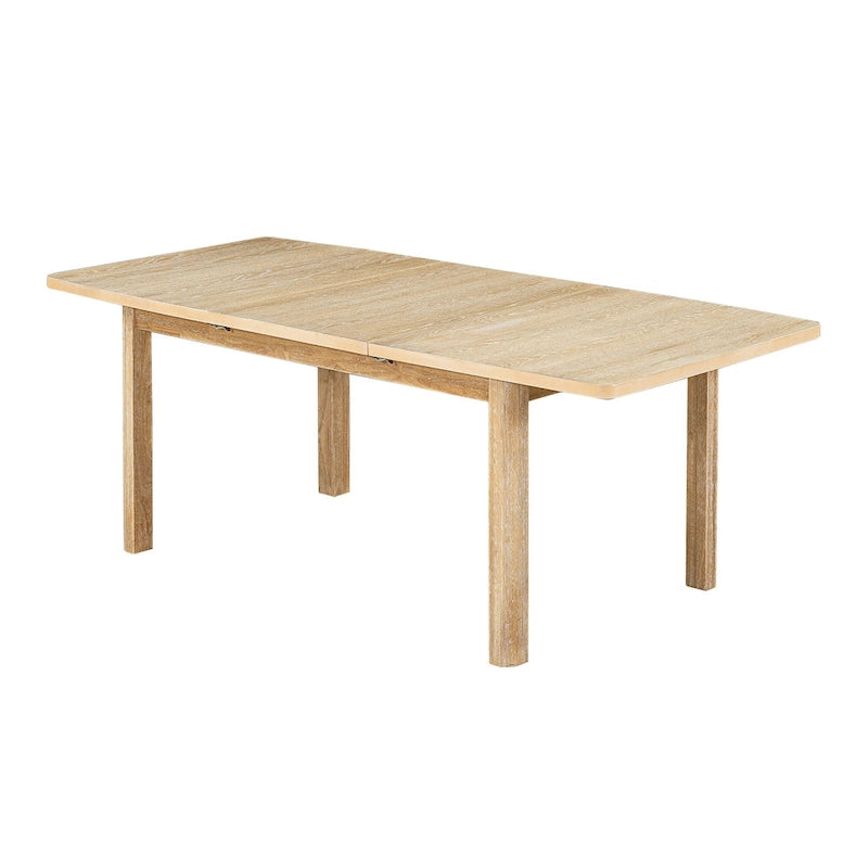 Ensemble de salle à manger en bois 7 pièces avec table extensible, 6 chaises sans accoudoirs et 2 fauteuils