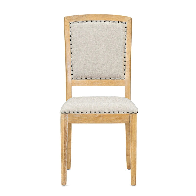 Ensemble de salle à manger en bois 7 pièces avec table extensible, 6 chaises sans accoudoirs et 2 fauteuils