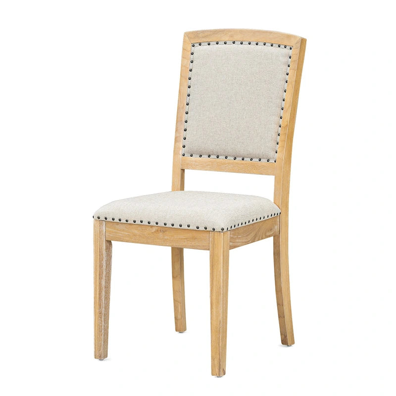 Ensemble de salle à manger en bois 7 pièces avec table extensible, 6 chaises sans accoudoirs et 2 fauteuils