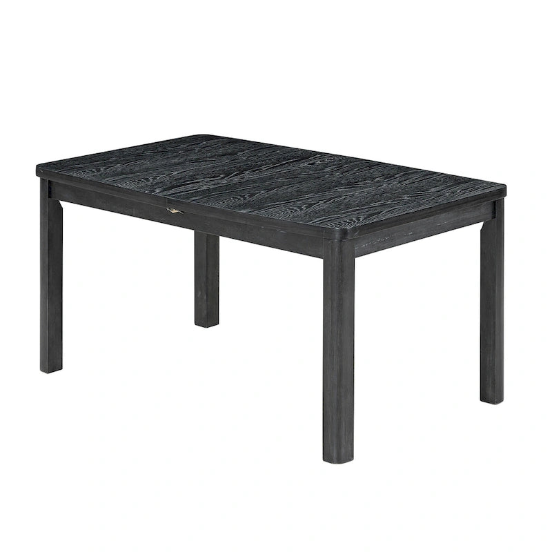 Ensemble de salle à manger en bois 7 pièces avec table extensible, 6 chaises sans accoudoirs et 2 fauteuils
