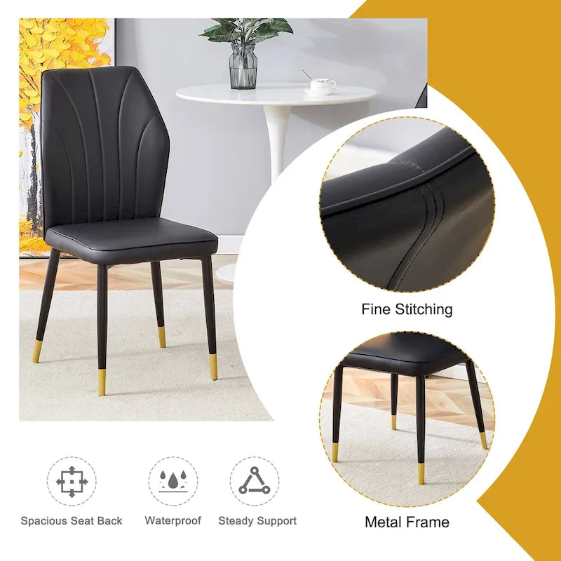 Ensemble de salle à manger 5 pièces de style moderne avec table rectangulaire et 4 chaises de salle à manger à dossier élargi