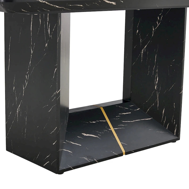 Ensemble de salle à manger 5 pièces de style moderne avec table rectangulaire et 4 chaises de salle à manger à dossier élargi