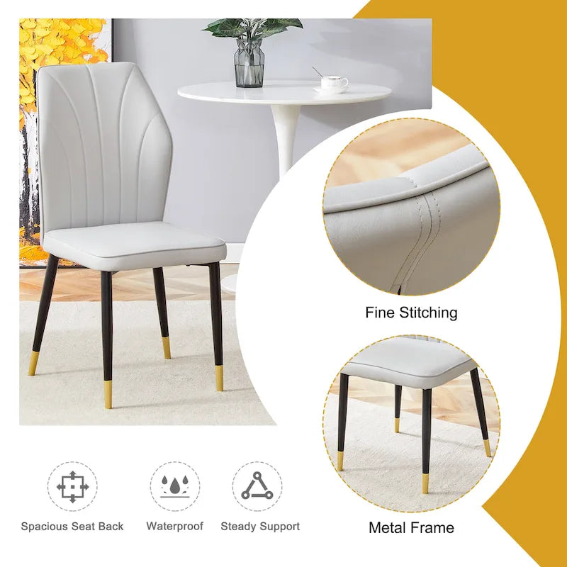 Ensemble de salle à manger 5 pièces de style moderne avec table rectangulaire et 4 chaises de salle à manger à dossier élargi
