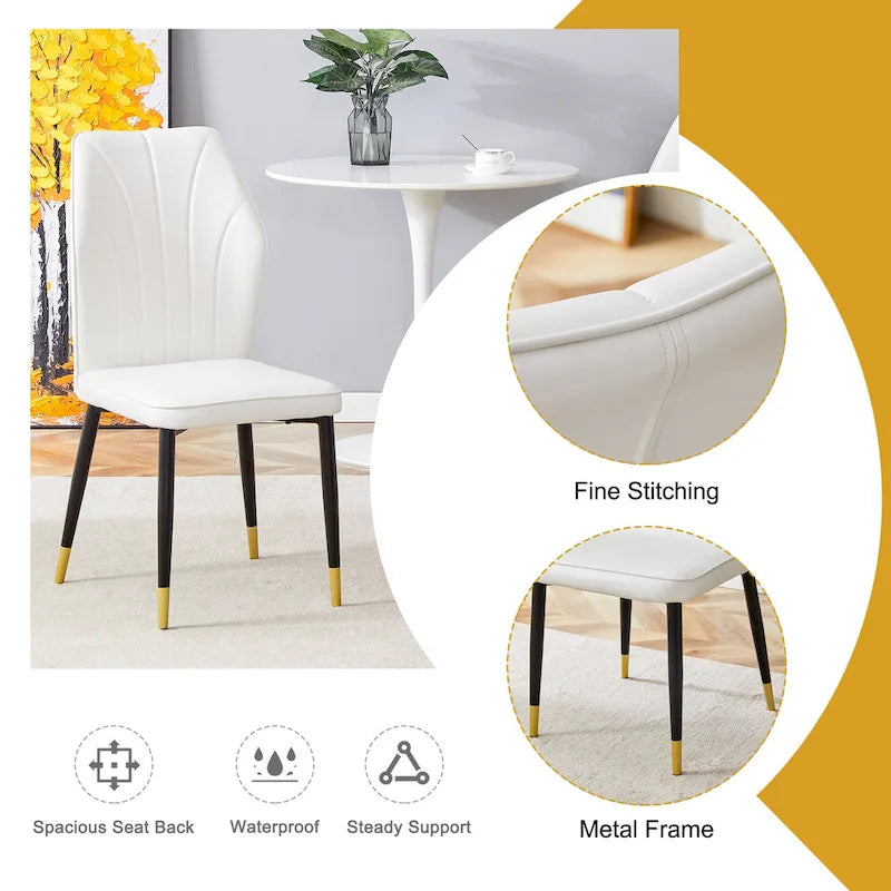 Ensemble de salle à manger 5 pièces de style moderne avec table rectangulaire et 4 chaises de salle à manger à dossier élargi