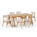 Ensemble de salle à manger 7 pièces Chazz Mid-Century Modern avec table à piètement trapèze par Christopher Knight Home