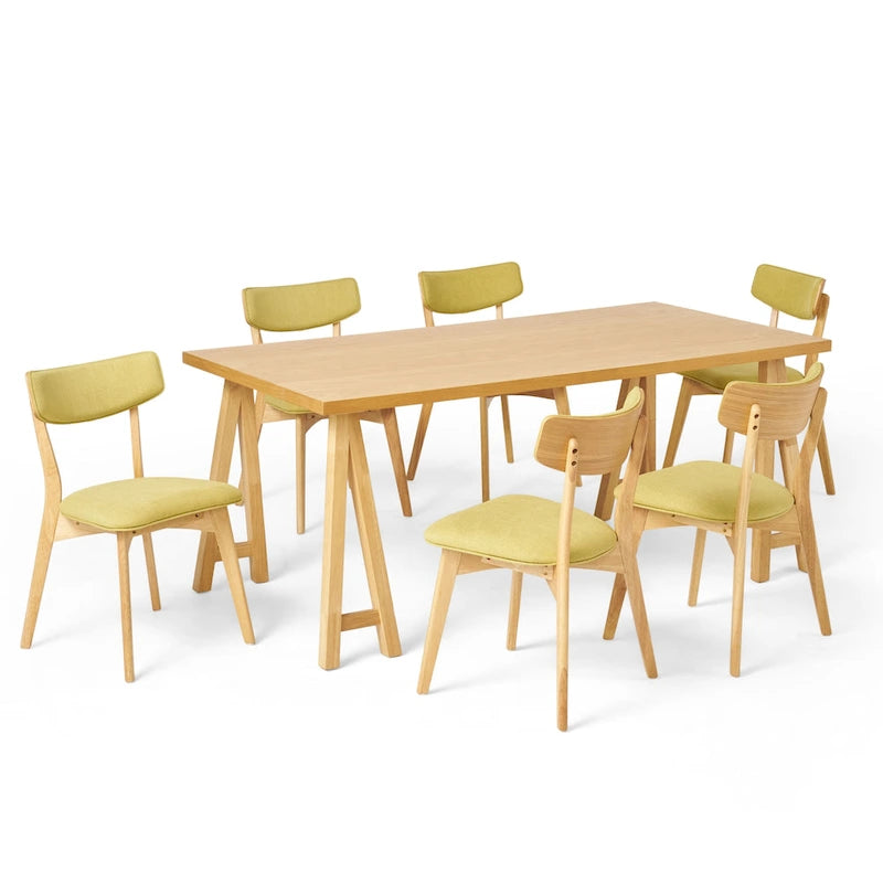 Ensemble de salle à manger 7 pièces Chazz Mid-Century Modern avec table à piètement trapèze par Christopher Knight Home