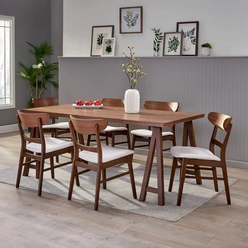 Ensemble de salle à manger 7 pièces Idalia Mid-Century Modern par Christopher Knight Home