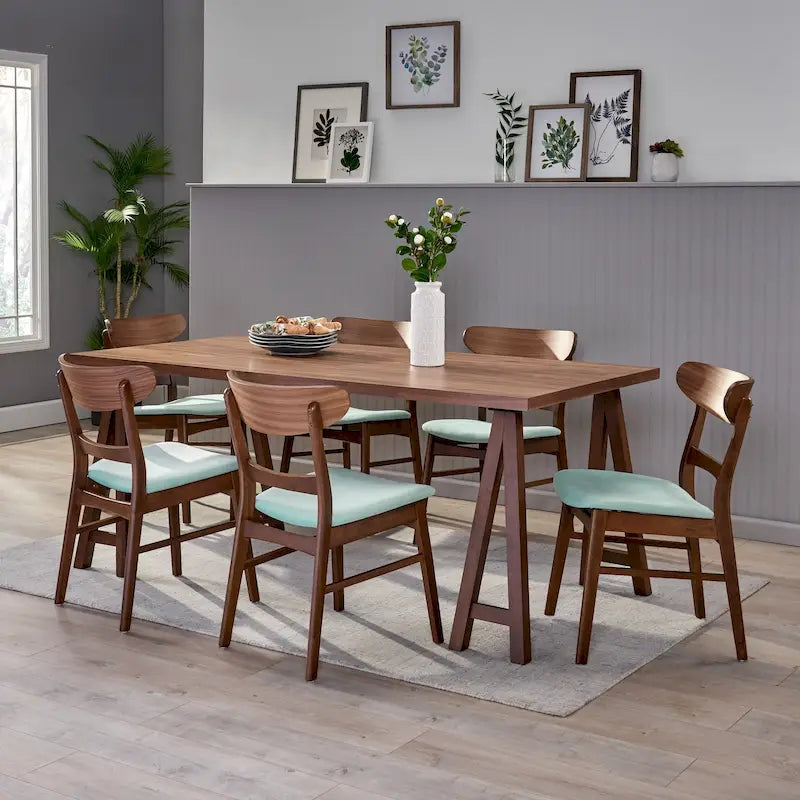 Ensemble de salle à manger 7 pièces Idalia Mid-Century Modern par Christopher Knight Home