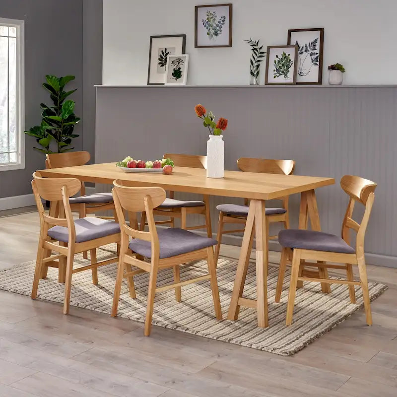 Ensemble de salle à manger 7 pièces Idalia Mid-Century Modern par Christopher Knight Home