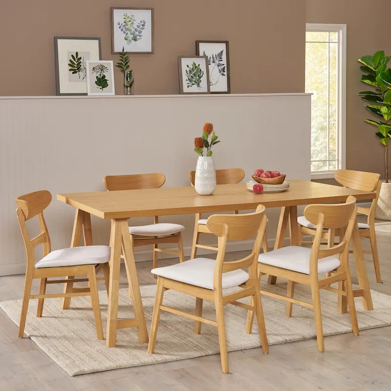 Ensemble de salle à manger 7 pièces Idalia Mid-Century Modern par Christopher Knight Home