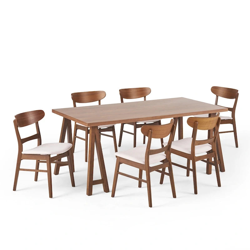 Ensemble de salle à manger 7 pièces Idalia Mid-Century Modern par Christopher Knight Home