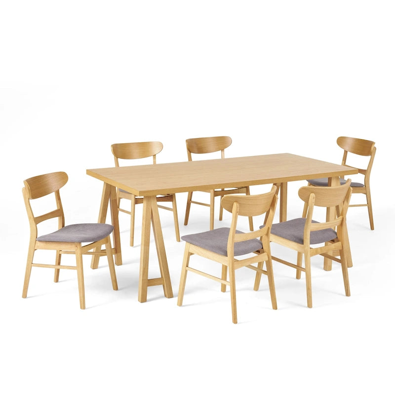 Ensemble de salle à manger 7 pièces Idalia Mid-Century Modern par Christopher Knight Home