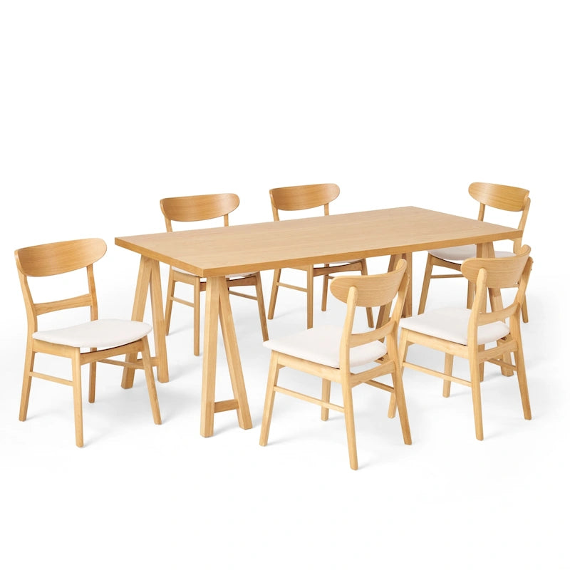 Ensemble de salle à manger 7 pièces Idalia Mid-Century Modern par Christopher Knight Home