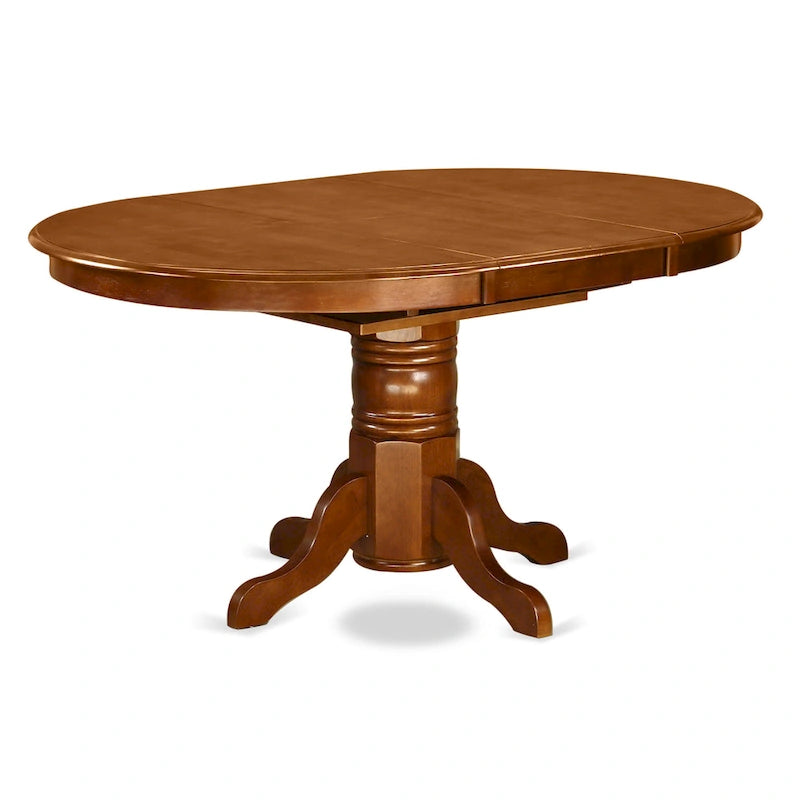 East West Furniture Ensemble de salle à manger 5 pièces - une table de cuisine ovale et 4 chaises de salle à manger, marron selle (options de sièges)