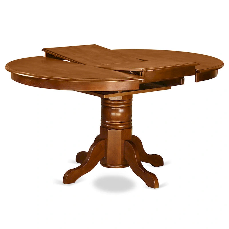 East West Furniture Ensemble de salle à manger 5 pièces - une table de cuisine ovale et 4 chaises de salle à manger, marron selle (options de sièges)