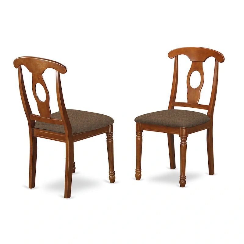 East West Furniture Ensemble de salle à manger 5 pièces - une table de cuisine ovale et 4 chaises de salle à manger, marron selle (options de sièges)