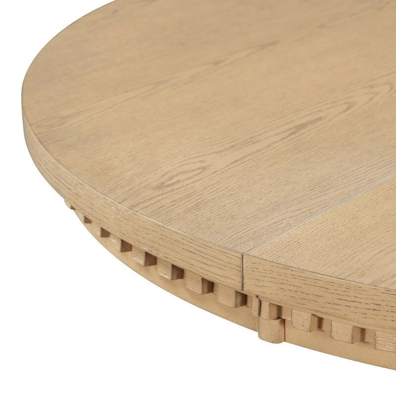 Ensemble de salle à manger rétro 5 pièces Table ronde extensible et 4 chaises pour cuisine et salle à manger