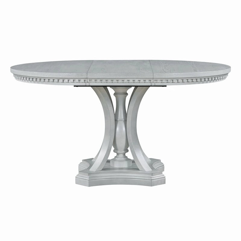 Ensemble de salle à manger rétro 5 pièces Table ronde extensible et 4 chaises pour cuisine et salle à manger