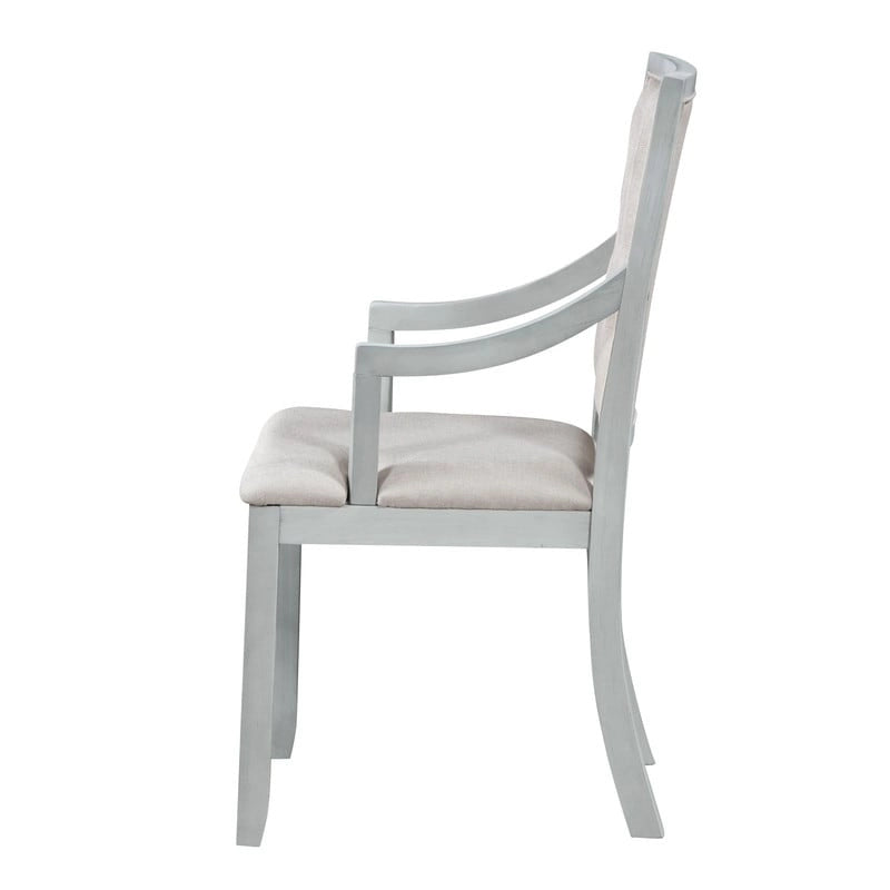 Ensemble de salle à manger rétro 5 pièces Table ronde extensible et 4 chaises pour cuisine et salle à manger