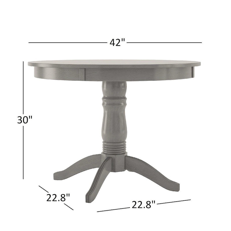 Ensemble de salle à manger 5 pièces Wilmington II avec base à piédestal ronde gris antique par iNSPIRE Q Classic