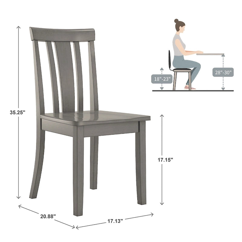 Ensemble de salle à manger 5 pièces Wilmington II avec base à piédestal ronde gris antique par iNSPIRE Q Classic