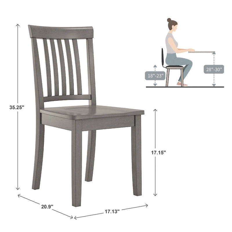 Ensemble de salle à manger 5 pièces Wilmington II avec base à piédestal ronde gris antique par iNSPIRE Q Classic