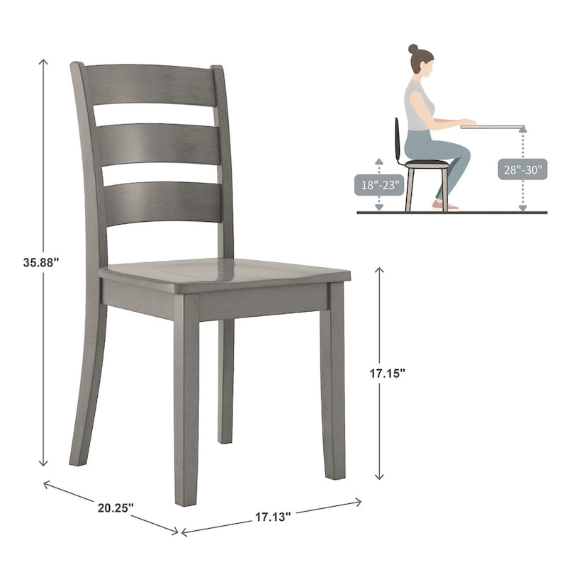 Ensemble de salle à manger 5 pièces Wilmington II avec base à piédestal ronde gris antique par iNSPIRE Q Classic