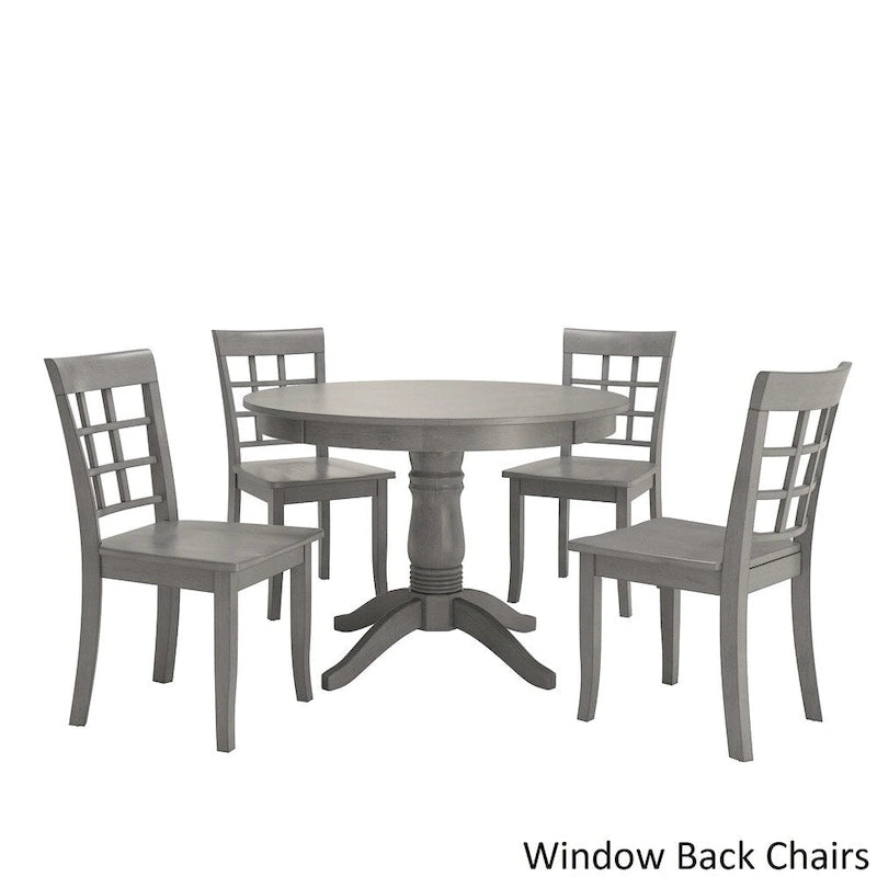Ensemble de salle à manger 5 pièces Wilmington II avec base à piédestal ronde gris antique par iNSPIRE Q Classic