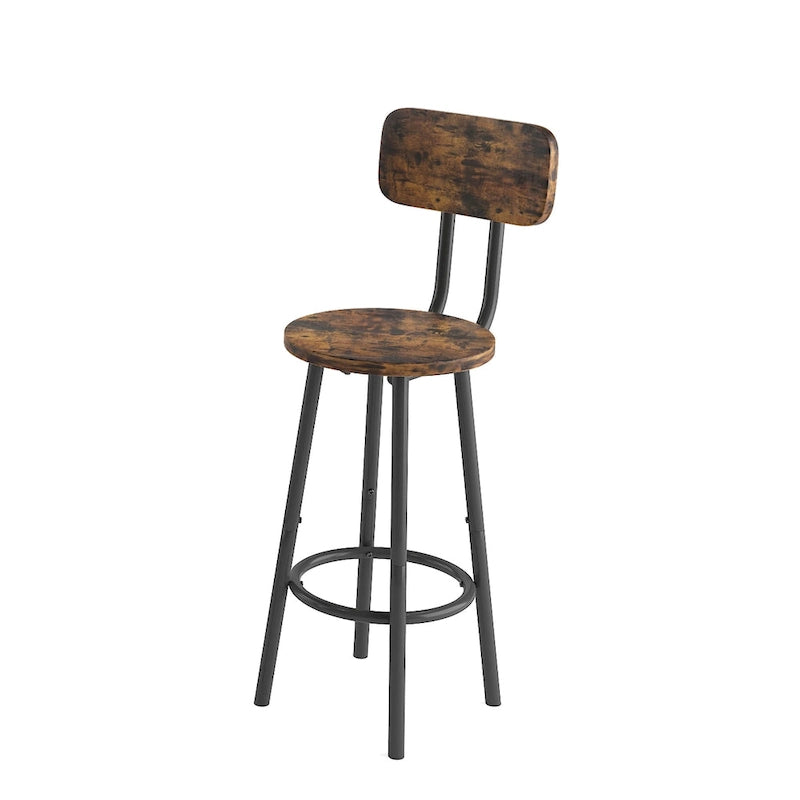Ensemble de table de bar 3 pièces, table de bar ronde avec 2 tabourets et étagère de rangement - 23,6x36,2 pouces