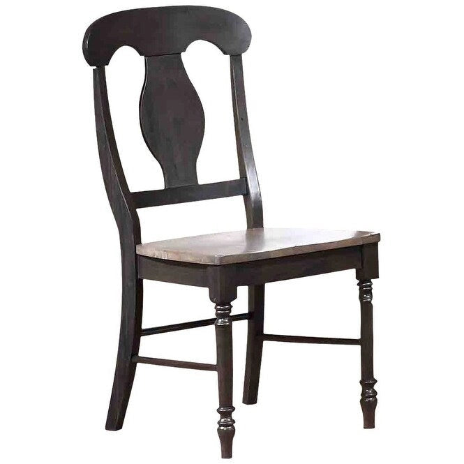 Ensemble de salle à manger 5 pièces à piédestal double transitionnel gris antique dossier Napoléon