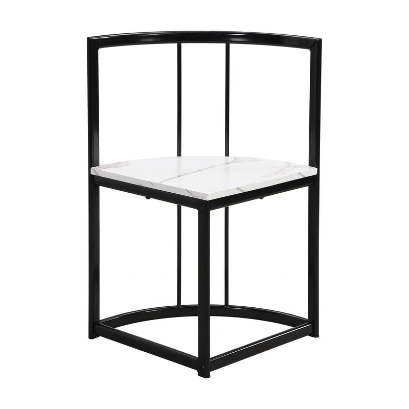 Ensemble de table à manger 7 pièces de style Mid-Century pour 6 personnes, ensemble de table à manger de cuisine avec table à manger en faux marbre et 6 chaises