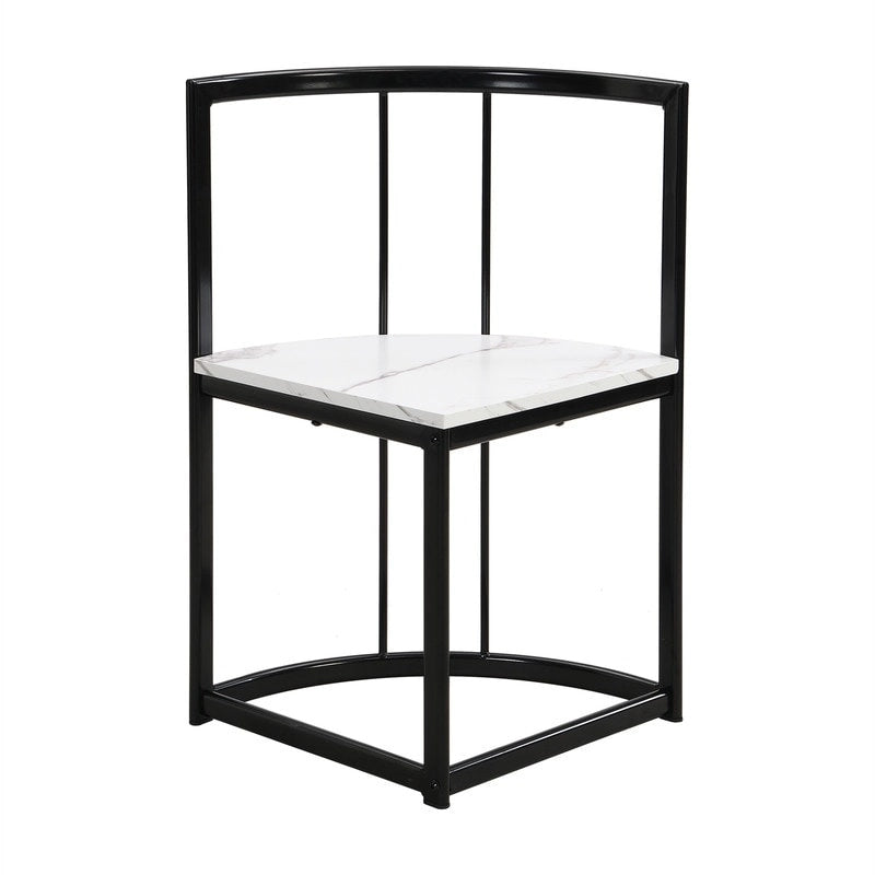 Ensemble de table à manger 7 pièces de style Mid-Century pour 6 personnes, ensemble de table à manger de cuisine avec table à manger en faux marbre et 6 chaises