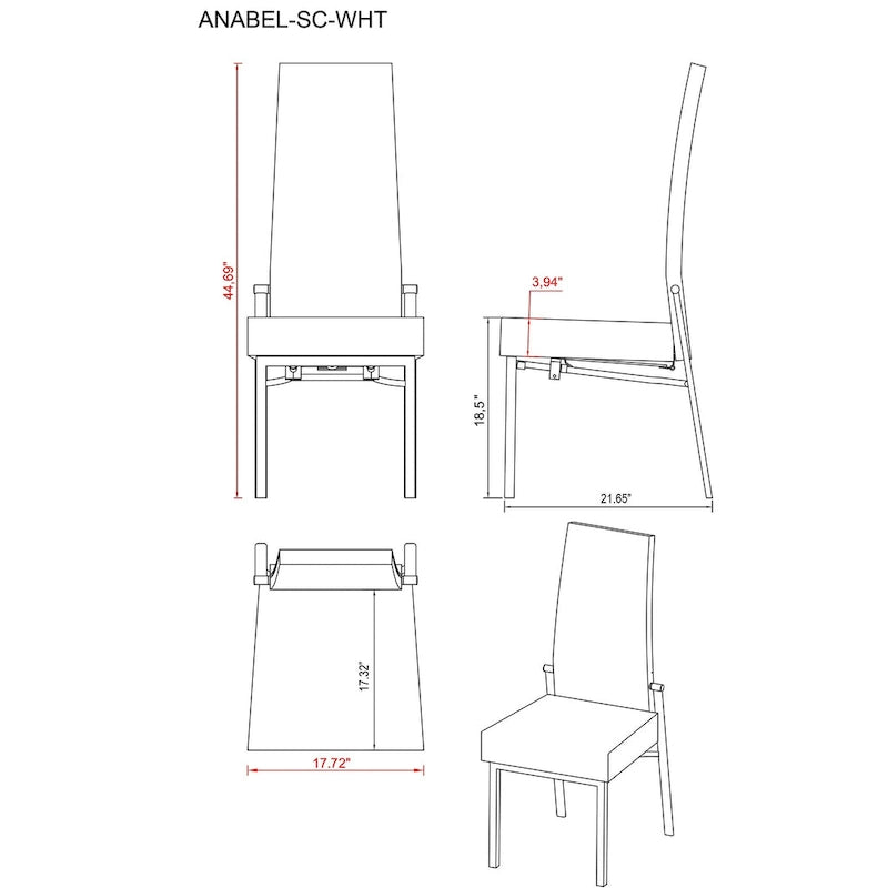 Ensemble de salle à manger 5 pièces Somette Domino avec chaises grises à dossier mobile