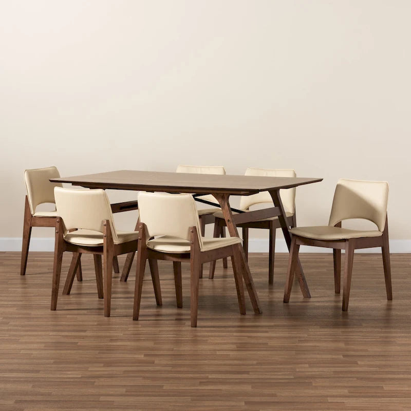 Ensemble de salle à manger Afton Mid-Century Modern 7 pièces