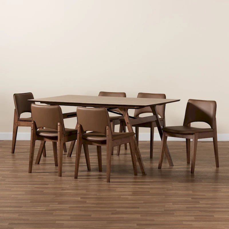 Ensemble de salle à manger Afton Mid-Century Modern 7 pièces